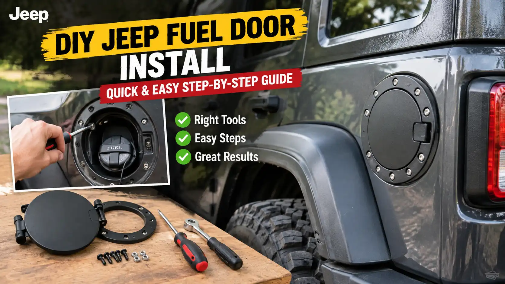 DIY Jeep Fuel Door Install