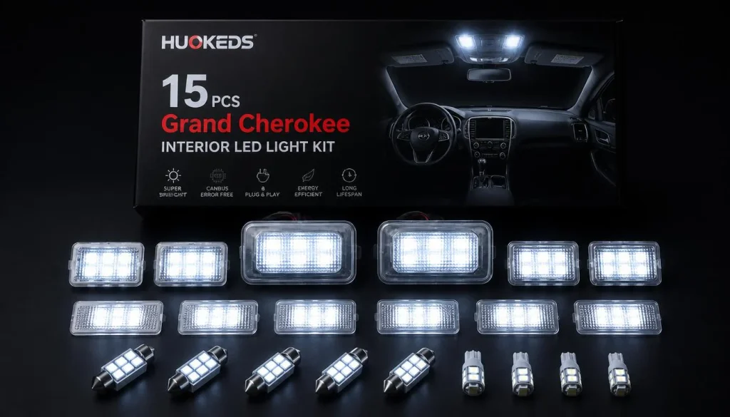 HUOKEDS 15pcs Grand Cherokee Interior LED Lights
