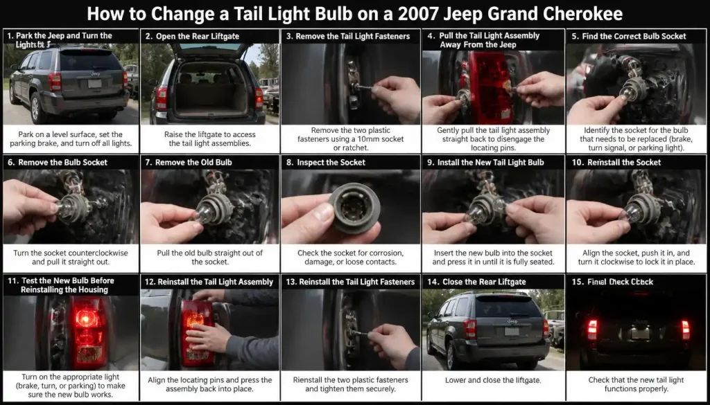 How to Change a Tail Light Bulb on a 2007 Jeep Grand Cherokee