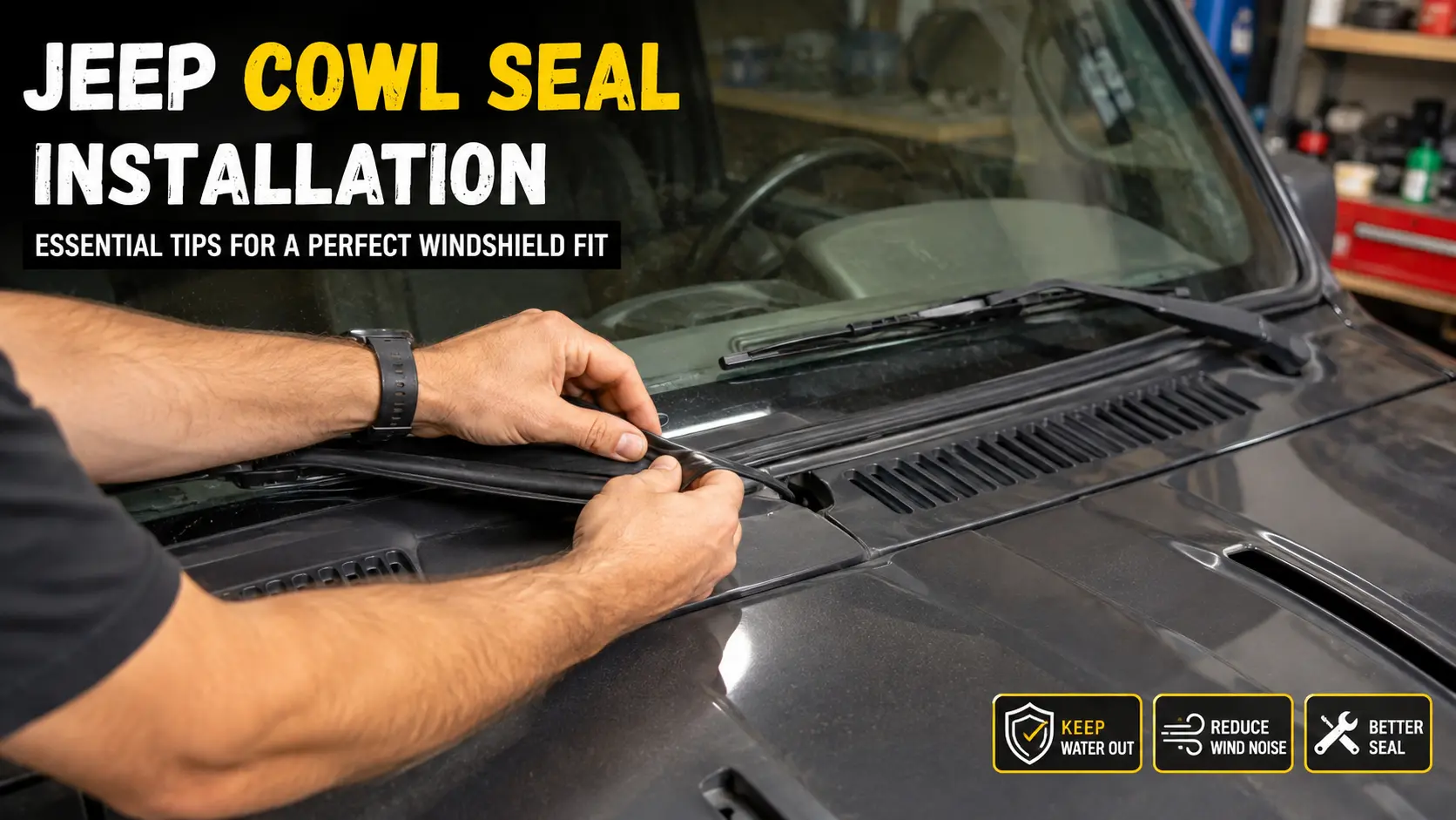 Jeep Cowl Seal Installation