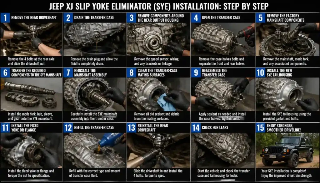 Jeep XJ Slip Yoke Eliminator Installation Step by Step