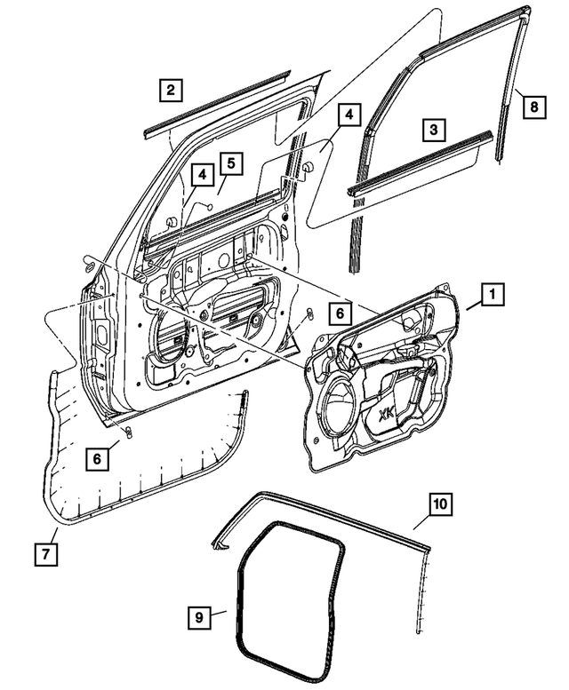 Jeep Commander door channel weather seal