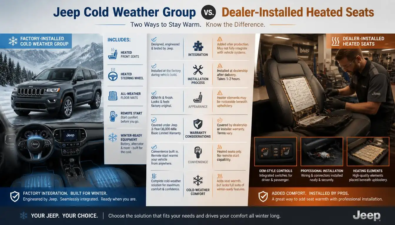Jeep Cold Weather Group vs Dealer-Installed Heated Seats